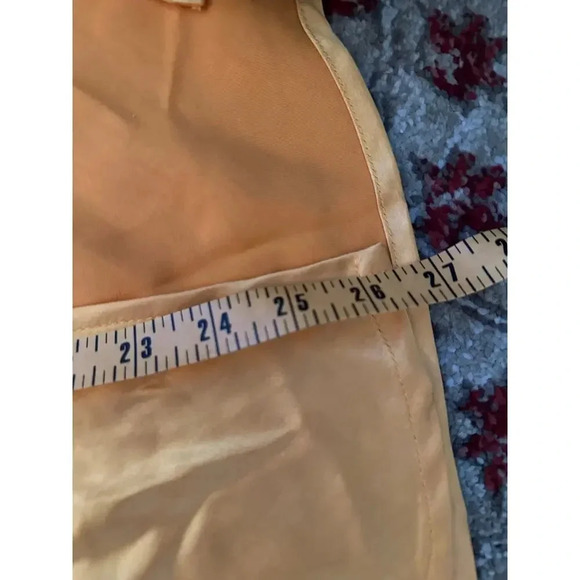 Saint + Secrets Yellow Satin Lace Midi Slip Chemise Dress Size Small - Picture 7 of 9